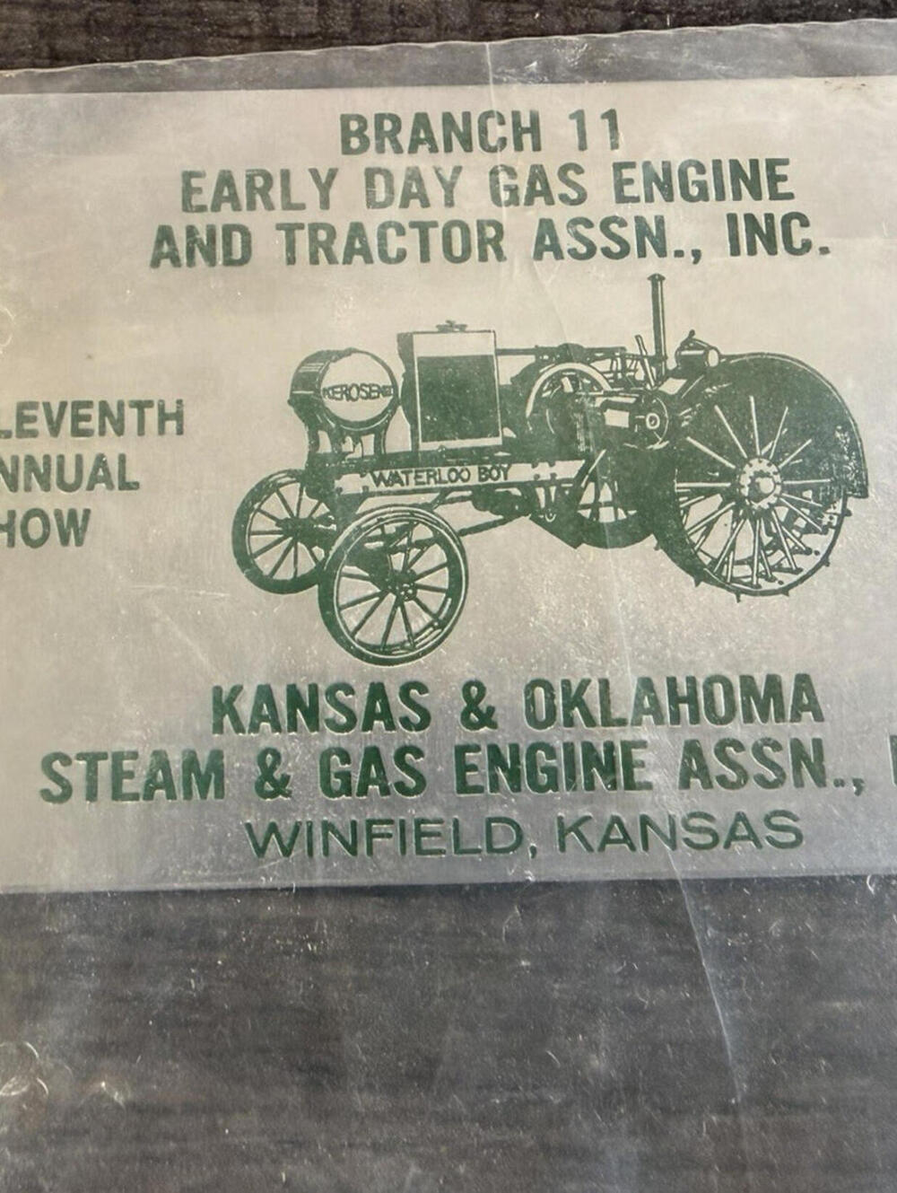 Waterloo Boy Kansas Oklahoma Steam Gas Engine Assn 1992 Original Sign
